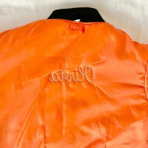 MA-1 Reversible Water repellent Bomber Jacket Embroidered OLIVIA - Picture 15 of 16